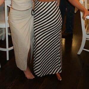 Mango Striped Maxi Skirt